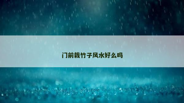 门前栽竹子风水好么吗