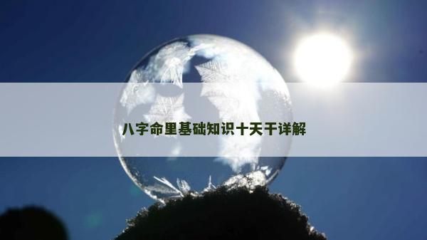 八字命里基础知识十天干详解