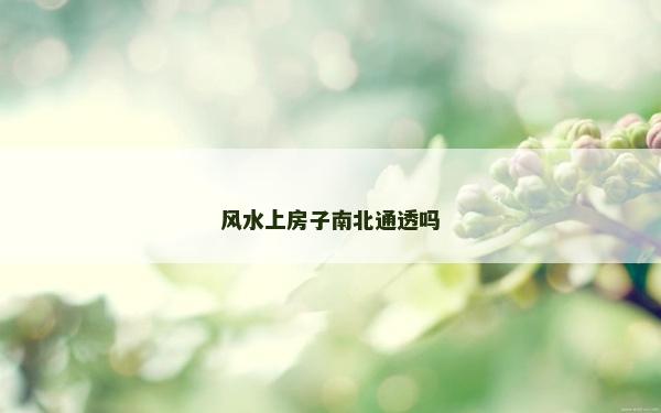 风水上房子南北通透吗