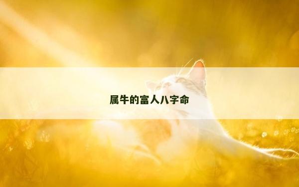 属牛的富人八字命