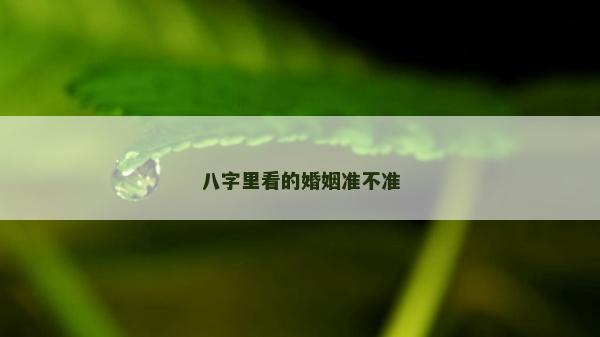 八字里看的婚姻准不准