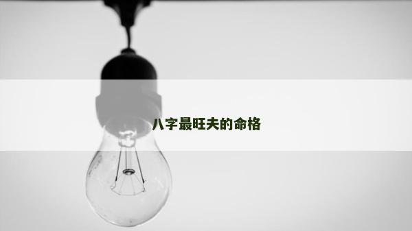 八字最旺夫的命格