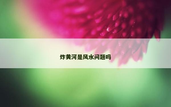 炸黄河是风水问题吗