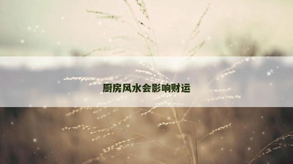 厨房风水会影响财运