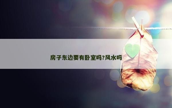 房子东边要有卧室吗?风水吗