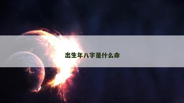 出生年八字是什么命