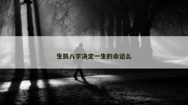 生辰八字决定一生的命运么