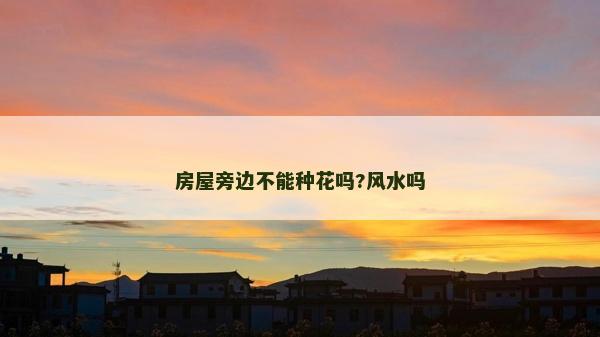 房屋旁边不能种花吗?风水吗