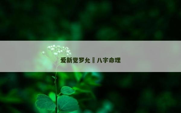 爱新觉罗允禟八字命理