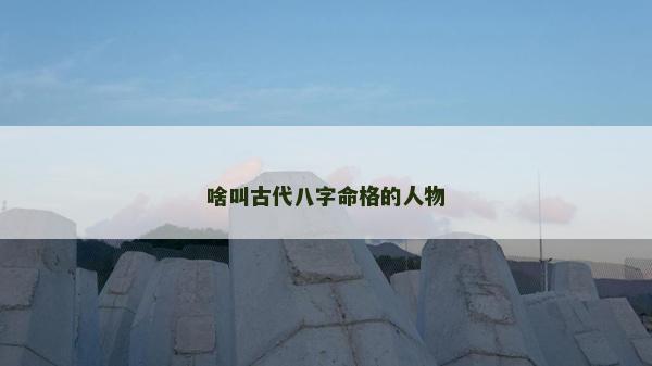 啥叫古代八字命格的人物