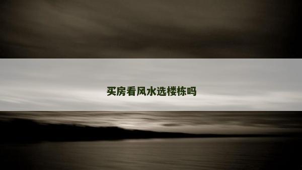 买房看风水选楼栋吗