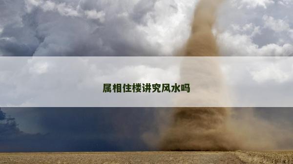 属相住楼讲究风水吗