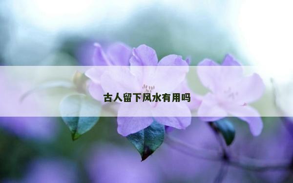 古人留下风水有用吗