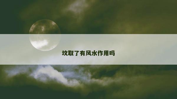 坟取了有风水作用吗