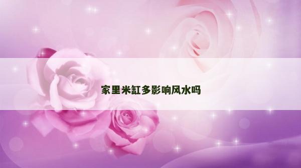 家里米缸多影响风水吗