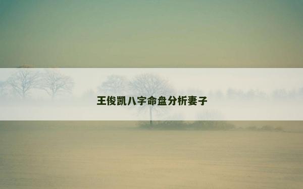 王俊凯八字命盘分析妻子