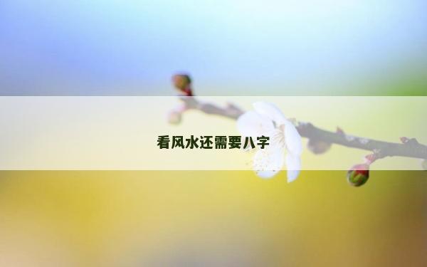 看风水还需要八字