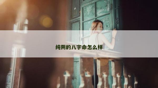 纯阴的八字命怎么样
