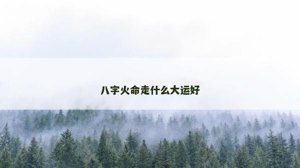 八字火命走什么大运好