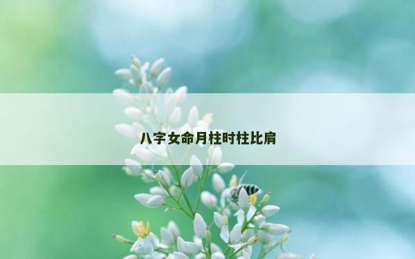 八字女命月柱时柱比肩