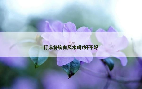 打麻将牌有风水吗?好不好