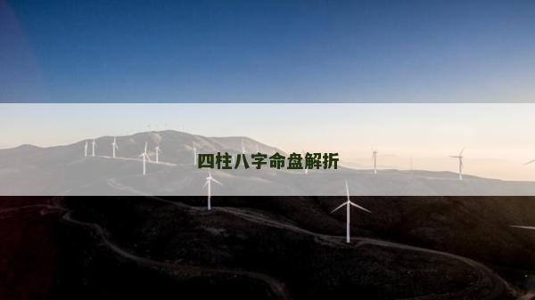 四柱八字命盘解折