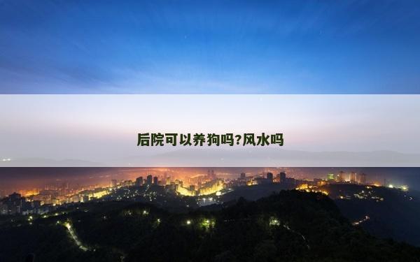 后院可以养狗吗?风水吗