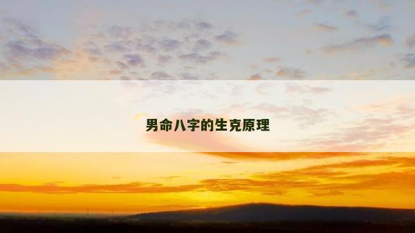 男命八字的生克原理