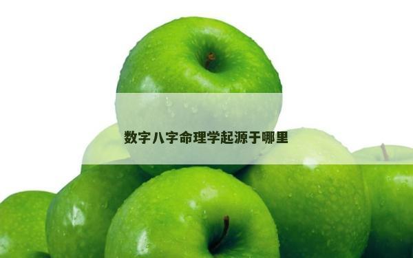 数字八字命理学起源于哪里