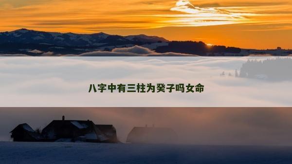 八字中有三柱为癸子吗女命