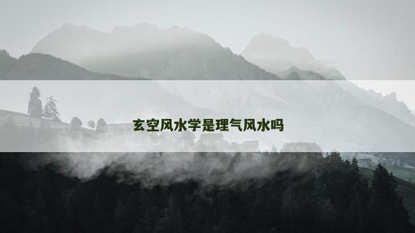 玄空风水学是理气风水吗
