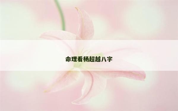 命理看杨超越八字
