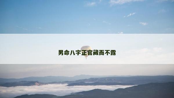 男命八字正官藏而不露