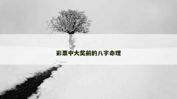 彩票中大奖前的八字命理