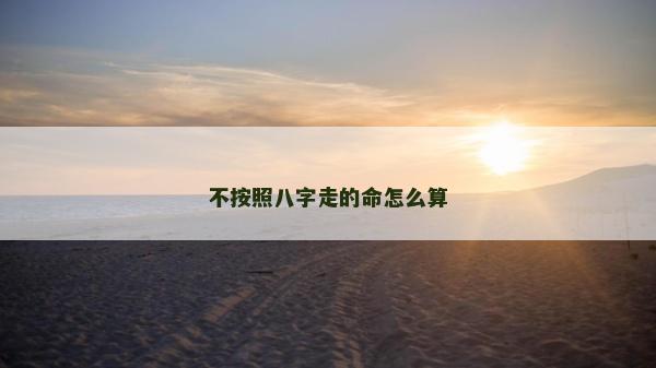 不按照八字走的命怎么算