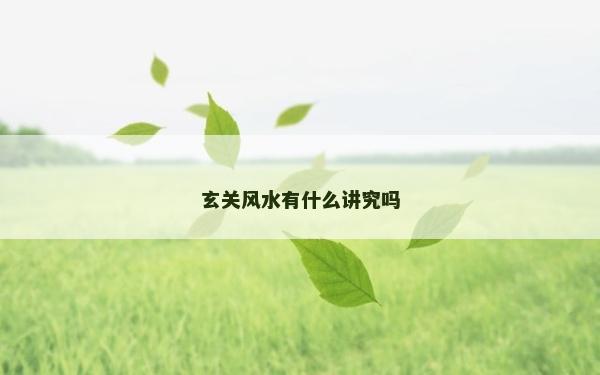 玄关风水有什么讲究吗