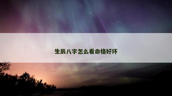 生辰八字怎么看命格好坏