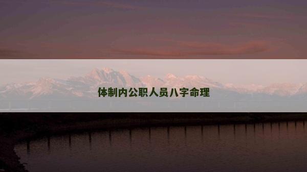 体制内公职人员八字命理