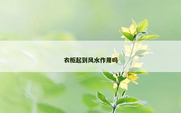 衣柜起到风水作用吗