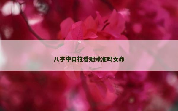 八字中日柱看姻缘准吗女命
