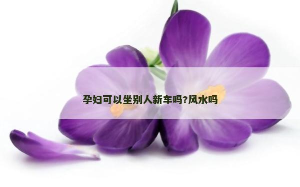 孕妇可以坐别人新车吗?风水吗