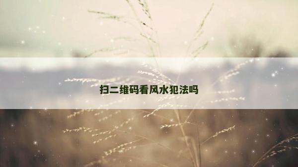 扫二维码看风水犯法吗