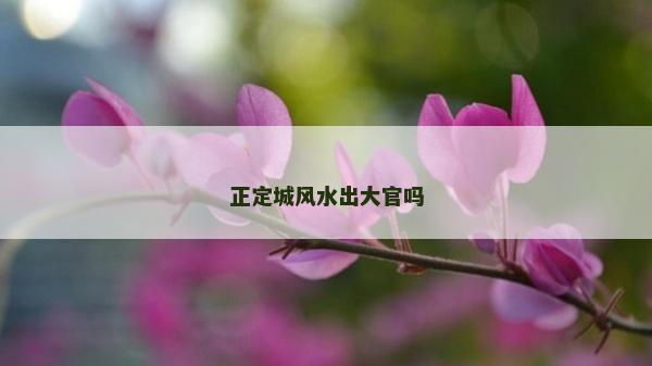 正定城风水出大官吗
