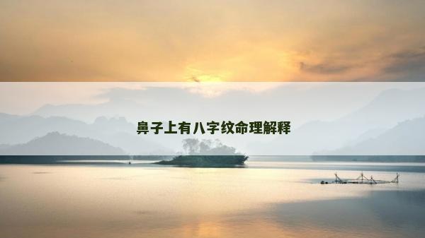 鼻子上有八字纹命理解释