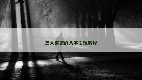 三大富豪的八字命理解释