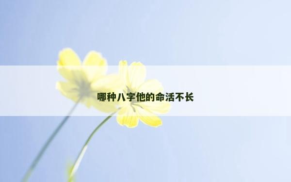 哪种八字他的命活不长