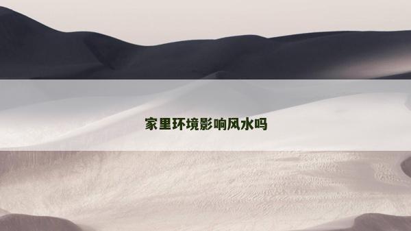 家里环境影响风水吗