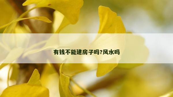 有钱不能建房子吗?风水吗