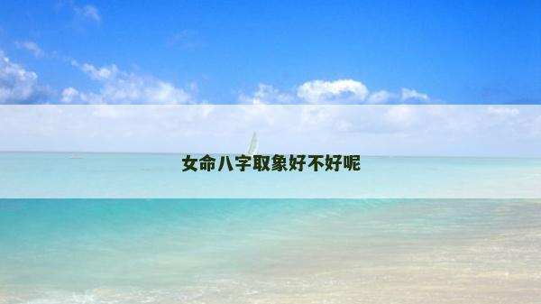 女命八字取象好不好呢