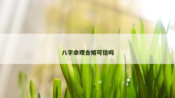 八字命理合婚可信吗
